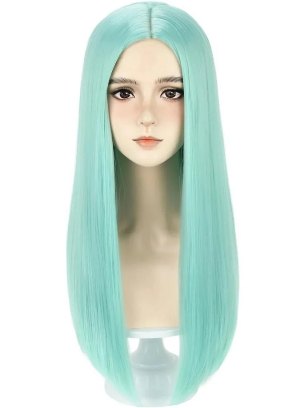 Mint Green Long Straight Wig for Women - 22